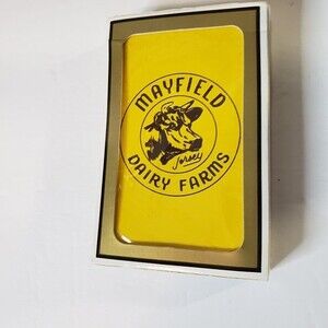 Vintage Advertising Gemaco Bridge Mayfield Dairy Farms Yellow Playing Cards